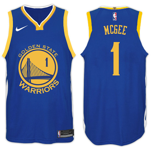  NBA Golden State Warriors #1 JaVale McGee Jersey 2017 18 New Season Blue Jersey