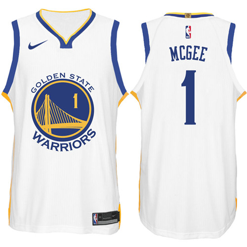  NBA Golden State Warriors #1 JaVale McGee Jersey 2017 18 New Season White Jersey