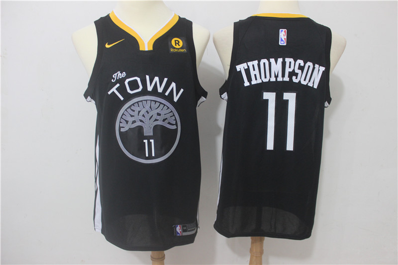  NBA Golden State Warriors #11 Klay Thompson Jersey 2017 18 New Season Black Jersey