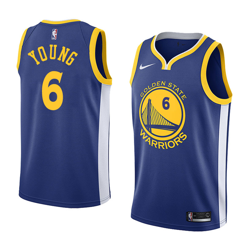  NBA Golden State Warriors #6 Nick Young Jersey 2017 18 New Season Blue Jersey