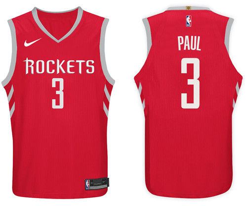  NBA Houston Rockets #3 Chris Paul Jersey 2017 18 New Season Red Jersey