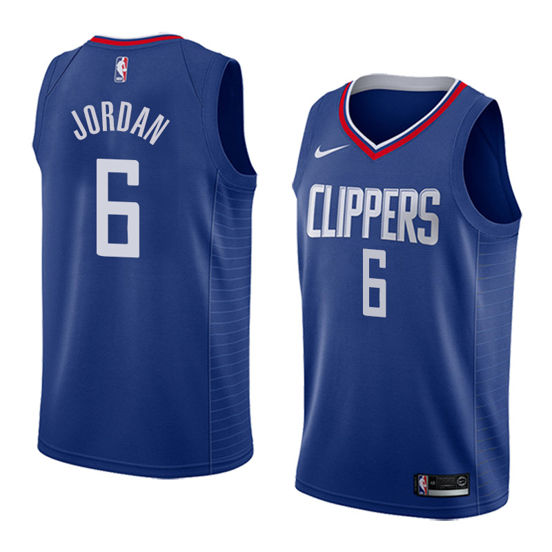  NBA Los Angeles Clippers #6 DeAndre Jordan Jersey 2017 18 New Season Blue Jersey