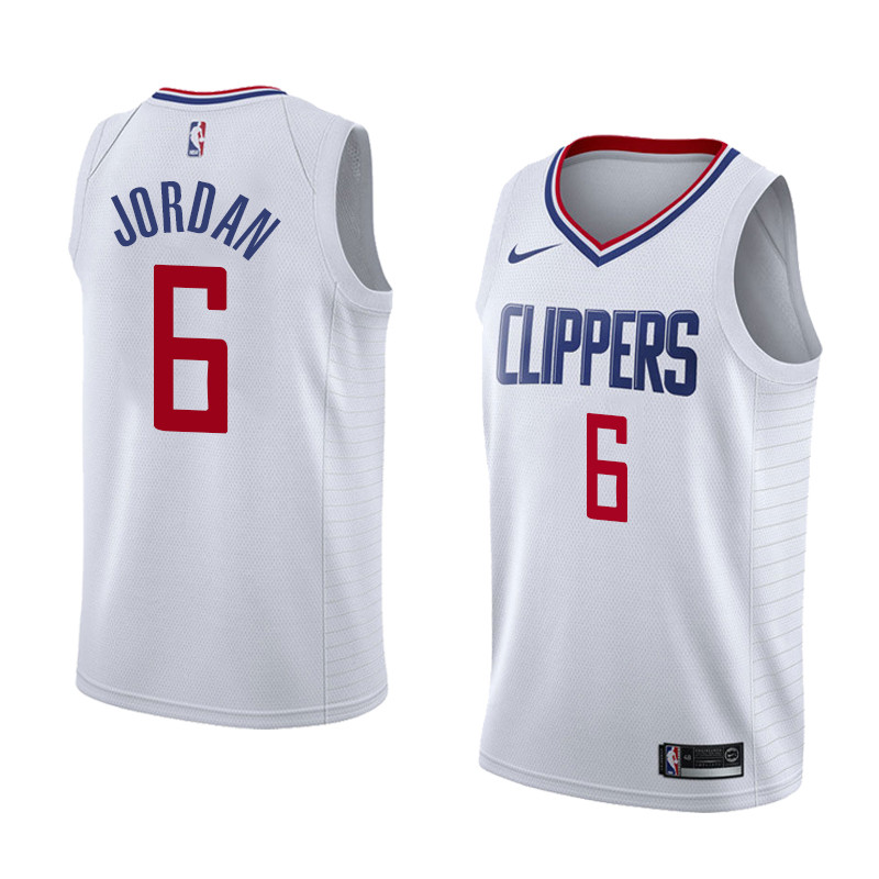  NBA Los Angeles Clippers #6 DeAndre Jordan Jersey 2017 18 New Season White Jersey