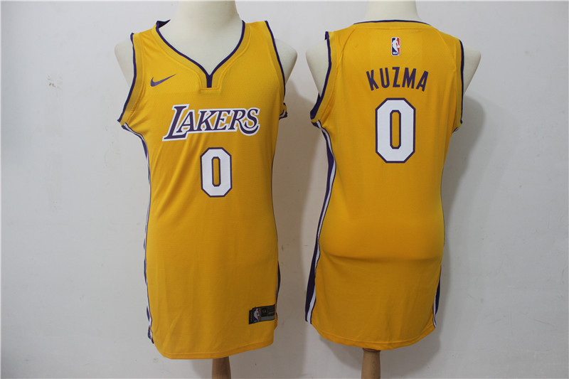  NBA Los Angeles Lakers #0 Kyle Kuzma Jersey 2017 18 New Season women Dress Jersey