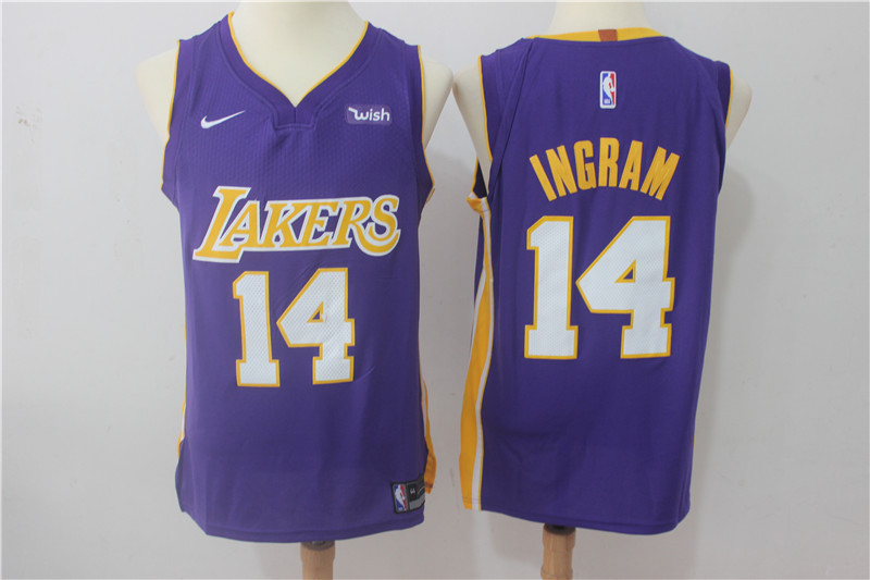  NBA Los Angeles Lakers #14 Brandon Ingram Jersey 2017 18 New Season Purple Jersey