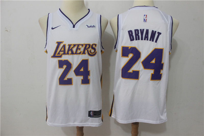  NBA Los Angeles Lakers #24 Kobe Bryant Jersey 2017 18 New Season White Jersey