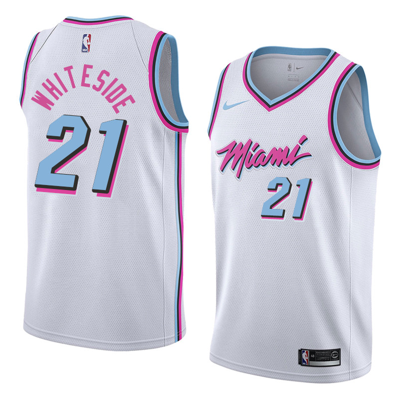  NBA Miami Heat #21 Hassan Whiteside Jersey 2017 18 New Season City Edition Jersey