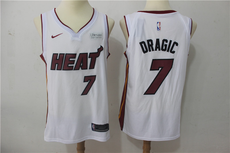  NBA Miami Heat #7 Goran Dragic Jersey 2017 18 New Season White Jersey