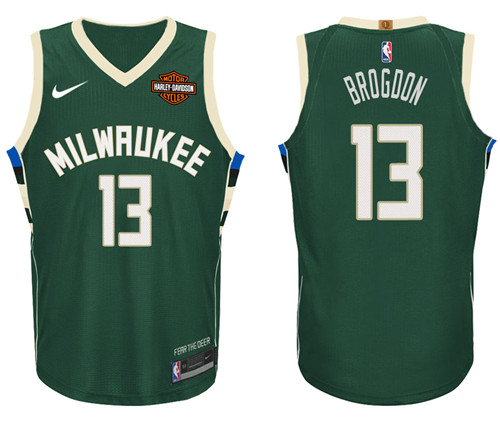  NBA Milwaukee Bucks #13 Malcolm Brogdon Jersey 2017 18 New Season Green Jersey