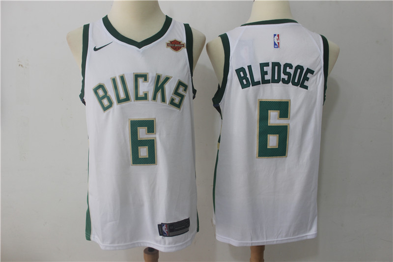  NBA Milwaukee Bucks #6 Eric Bledsoe Jersey 2017 18 New Season White Jersey