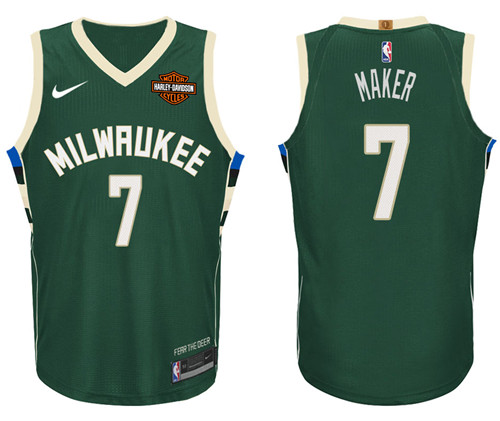  NBA Milwaukee Bucks #7 Thon Maker Jersey 2017 18 New Season Green Jersey