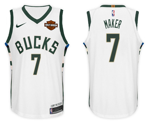  NBA Milwaukee Bucks #7 Thon Maker Jersey 2017 18 New Season White Jersey