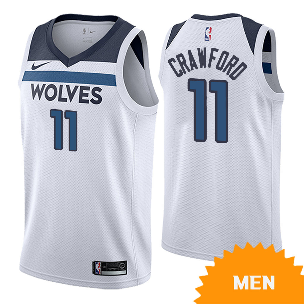  NBA Minnesota Timberwolves #11 Jamal Crawford Jersey 2017 18 New Season White Jersey