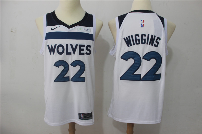  NBA Minnesota Timberwolves #22 Andrew Wiggins Jersey 2017 18 New Season Wine White Jersey