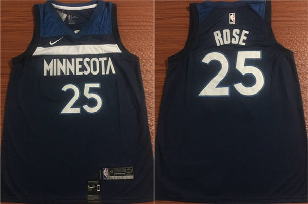  NBA Minnesota Timberwolves #25 Derrick Rose Jersey New Season Blue Jersey