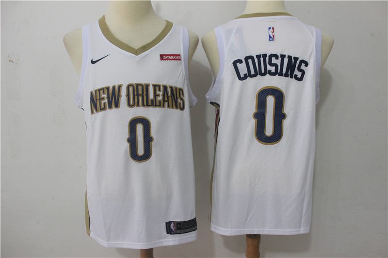  NBA New Orleans Pelicans #0 DeMarcus Cousins Jersey 2017 18 New Season White Jersey