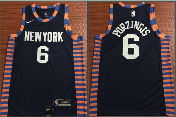  NBA New York Knicks #6 Kristaps Porzingis Jersey 2018 19 New Season City Edition Jerseys