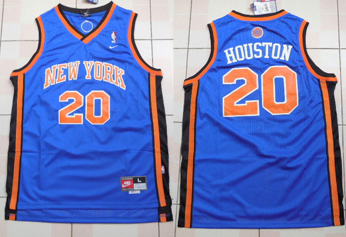  NBA New York Knicks 20 Allan Houston Retro Jersey New Revolution 30 Swingman Throwback Blue Jersey