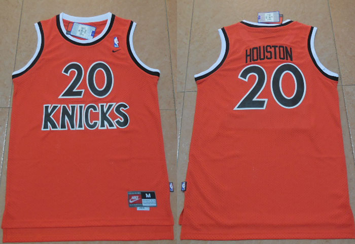  NBA New York Knicks 20 Allan Houston Retro Jersey New Revolution 30 Swingman Throwback Orange Jersey