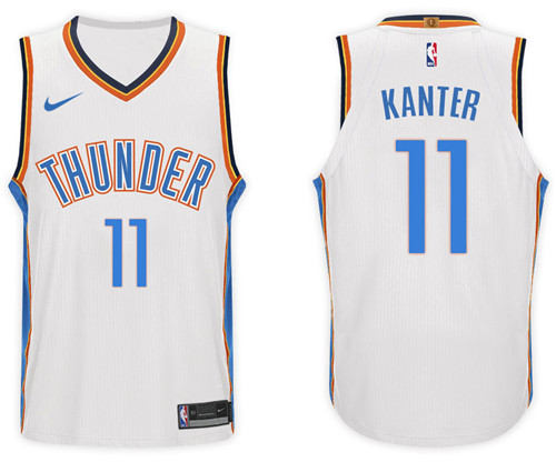  NBA Oklahoma City Thunder #11 Enes Kanter Jersey 2017 18 New Season White Jersey