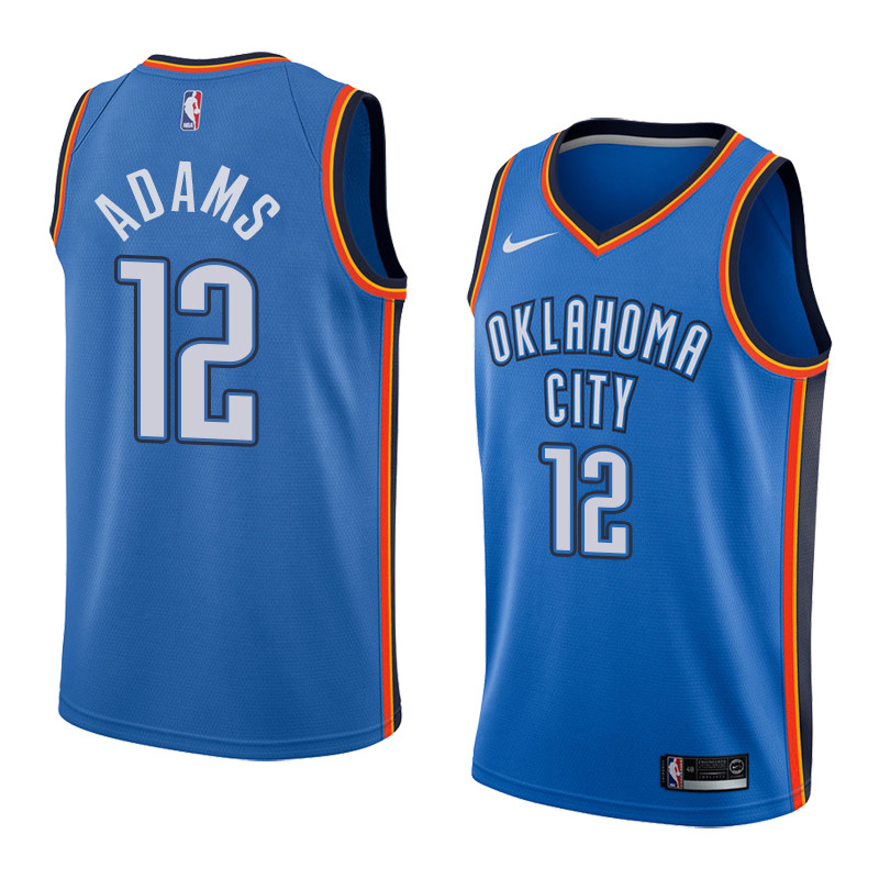  NBA Oklahoma City Thunder #12 Steven Adams Jersey 2017 18 New Season Blue Jersey