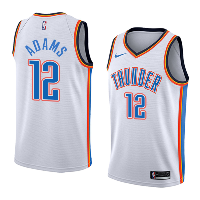  NBA Oklahoma City Thunder #12 Steven Adams Jersey 2017 18 New Season White Jersey