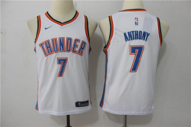  NBA Oklahoma City Thunder #7 Carmelo Anthony Yoth Jersey 2017 18 New Season Red Jersey