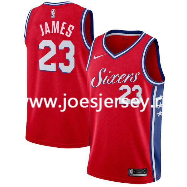  NBA Philadelphia 76ers #23 LeBron James Red Jersey