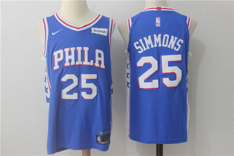  NBA Philadelphia 76ers #25 Ben Simmons Jersey 2017 18 New Season Blue Jersey