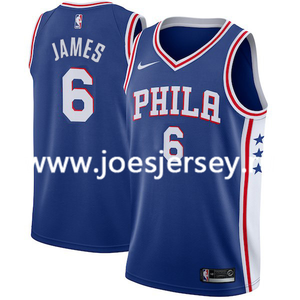  NBA Philadelphia 76ers #6 LeBron James Blue Jersey