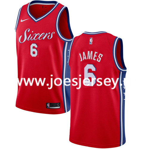  NBA Philadelphia 76ers #6 LeBron James Red Jersey