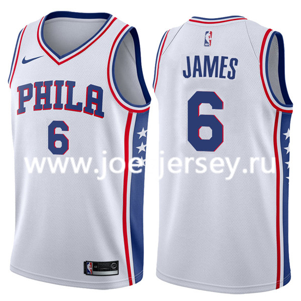  NBA Philadelphia 76ers #6 LeBron James White Jersey