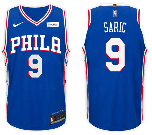  NBA Philadelphia 76ers #9 Dario Saric Jersey 2017 18 New Season Blue Jersey