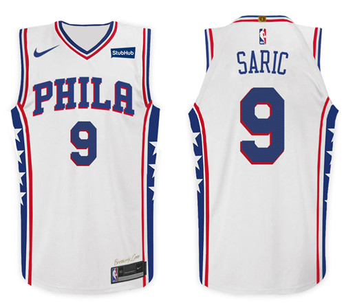  NBA Philadelphia 76ers #9 Dario Saric Jersey 2017 18 New Season White Jersey