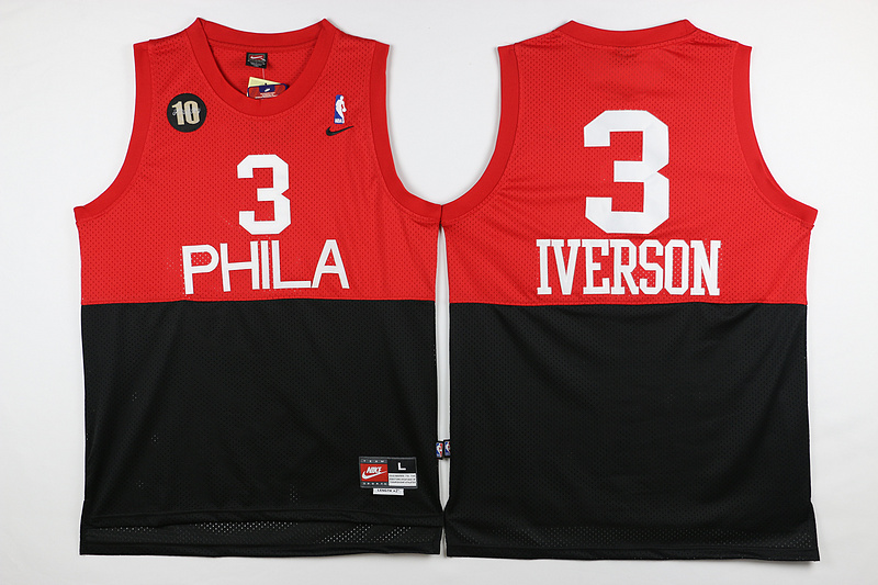 XXL 2XL NBA Philadelphia 76ERS LOGO Allen Iverson Swingman Jersey Allen Ive...