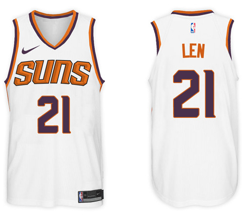  NBA Phoenix Suns #21 Alex Len Jersey 2017 18 New Season White Jersey