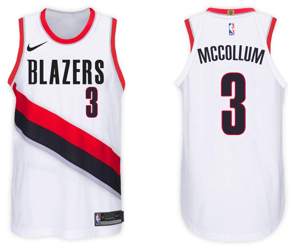  NBA Portland Trail Blazers #3 C.J McCollum Jersey 2017 18 New Season White Jersey