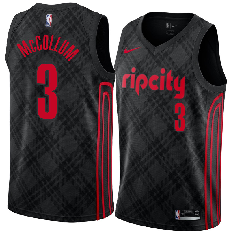  NBA Portland Trail Blazers #3 CJ McCollum Jersey 2017 18 New Season City Edition Jersey