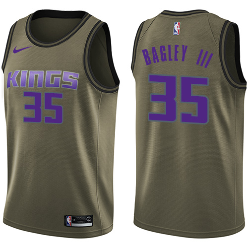  NBA Sacramento Kings #35 Marvin Bagley III Green NBA Swingman Salute to Service Jersey