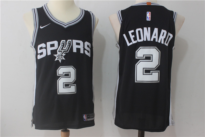  NBA San Antonio Spurs #2 Kawhi Leonard Jersey 2017 18 New Season Black Jersey