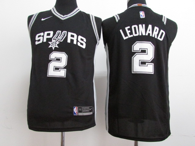  NBA San Antonio Spurs #2 Kawhi Leonard Youth Jersey 2017 18 New Season Black Jersey