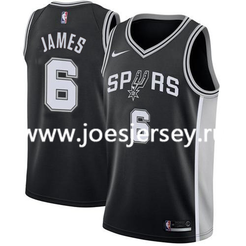  NBA San Antonio Spurs #6 LeBron James Black Jersey