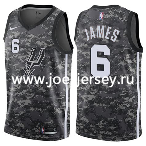  NBA San Antonio Spurs #6 LeBron James Jersey City Edition Jersey