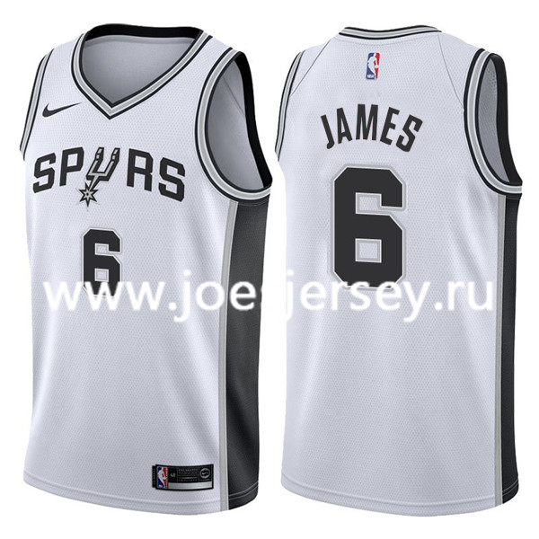  NBA San Antonio Spurs #6 LeBron James White Jersey