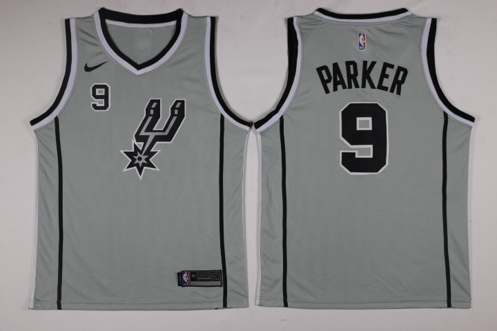  NBA San Antonio Spurs #9 Tony Parker Jersey 2017 18 New Season Gray Jersey