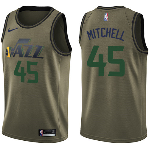  NBA Utah Jazz #45 Donovan Mitchell Jersey 2017 18 New Season Green Jersey