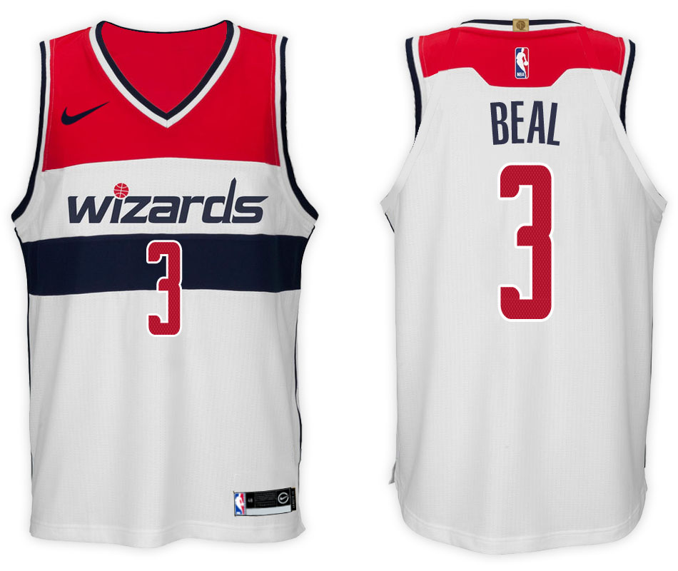  NBA Washington Wizards #3 Bradley Beal Jersey 2017 18 New Season White Jersey