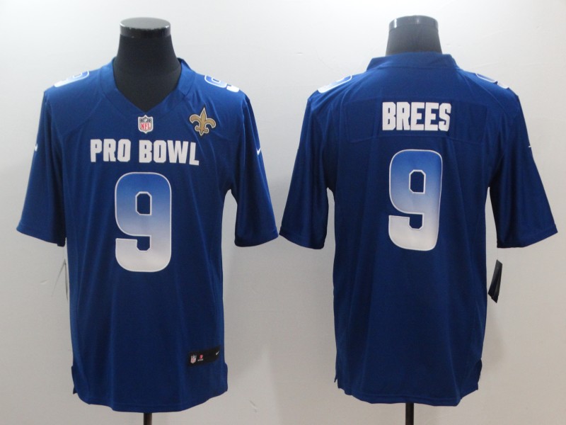  NFC Saints 9 Drew Brees Royal 2018 Pro Bowl Game Jersey