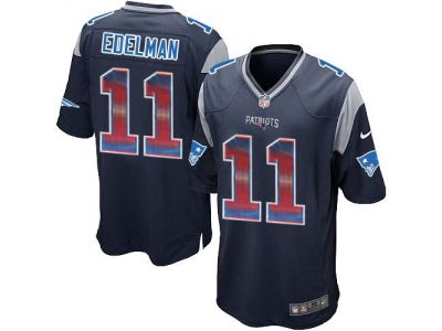  New England Patriots 11 Julian Edelman Navy Blue Team Color Men's Stitched NFL Limited Strobe Jersey