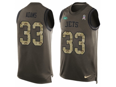  New York Jets 33 Jamal Adams Limited Green Salute to Service Tank Top NFL Jersey